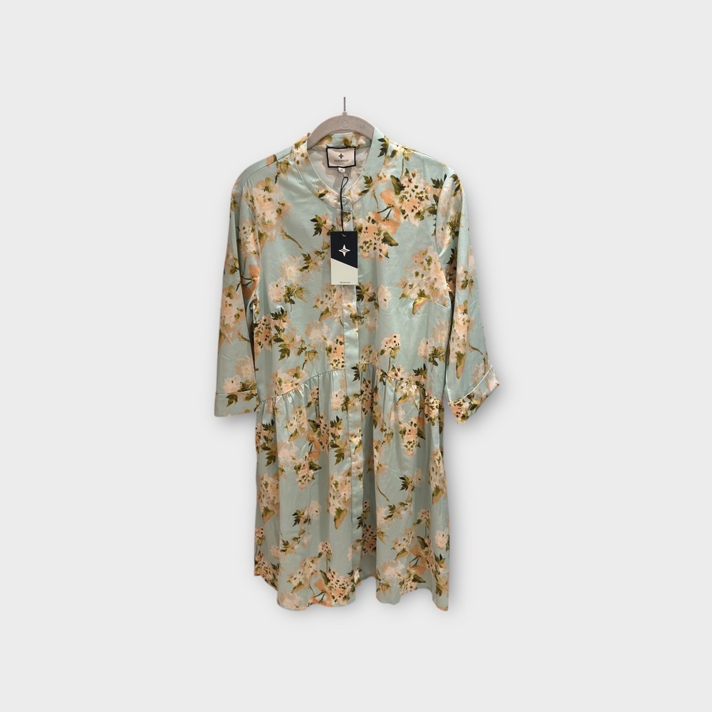 Tuckernuck Floral Watercolor Drop Waist Dress Size M Long Sleeve New With Tag